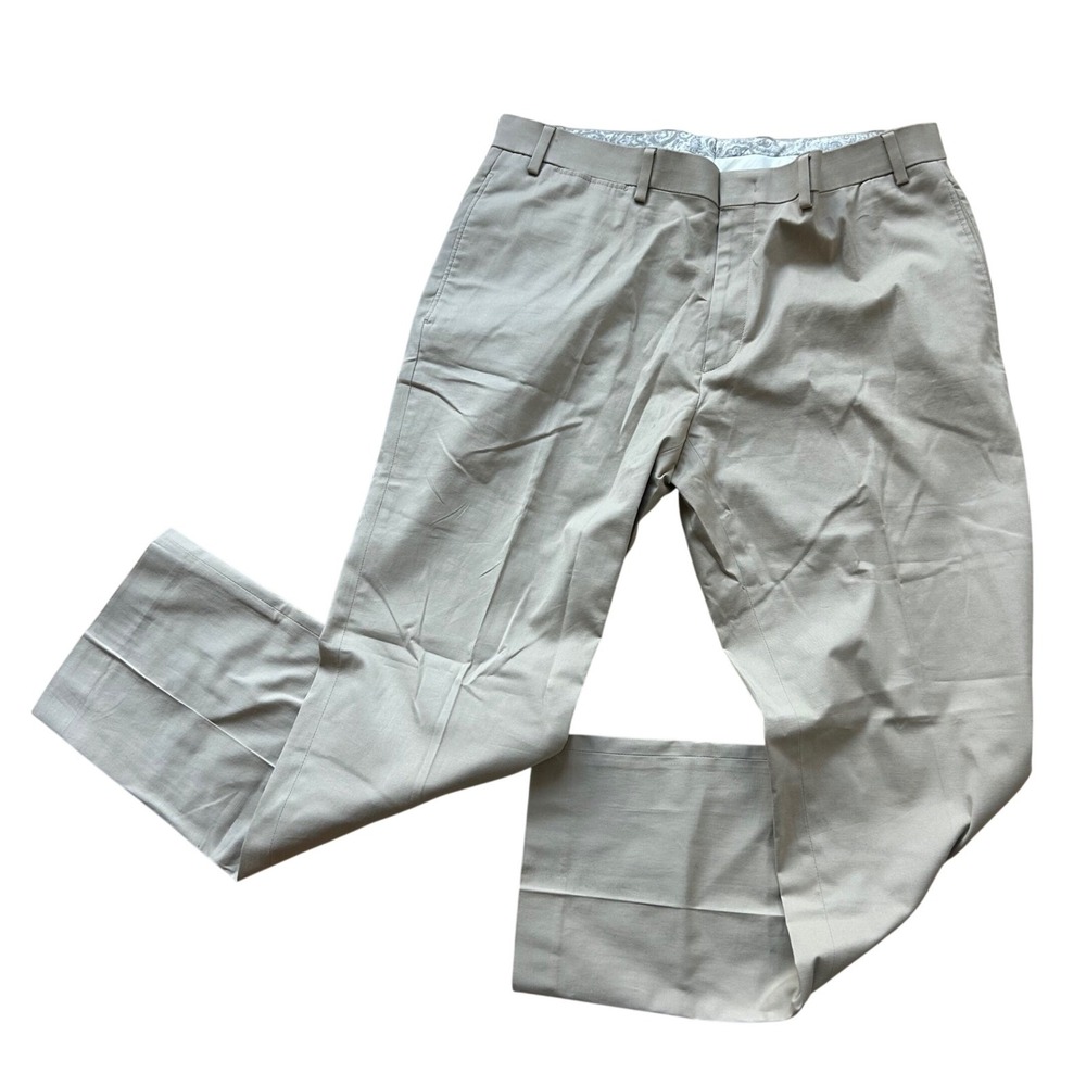 Lauren Ralph‎ Lauren Mens Slim Fit Khaki Dress Pants Chino Tan 36W 30L Old Money